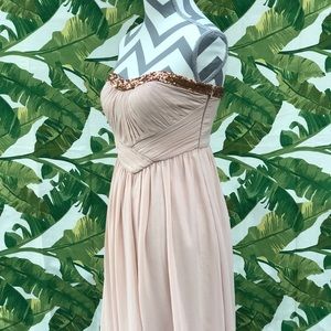 Strapless Dress with sequins accent